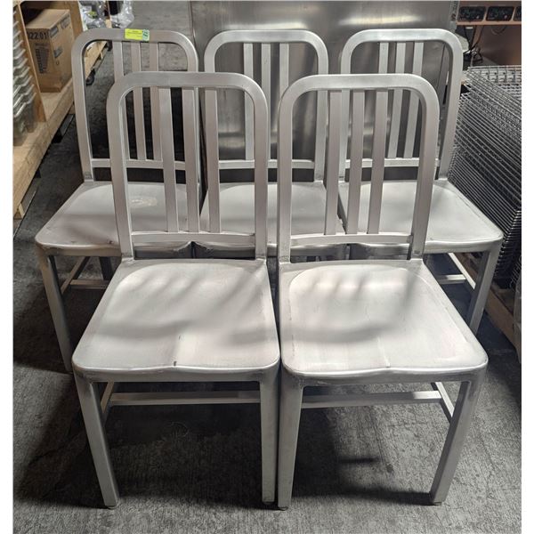 5 ALUMINUM TABLE HEIGHT CHAIRS