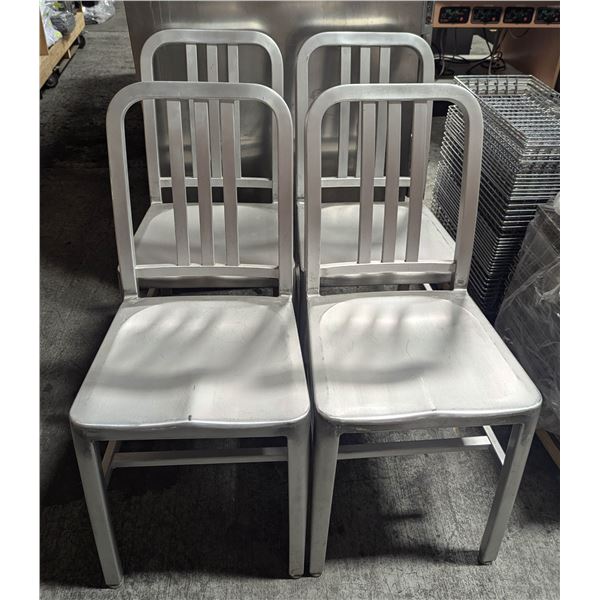 4 ALUMINUM TABLE HEIGHT CHAIRS