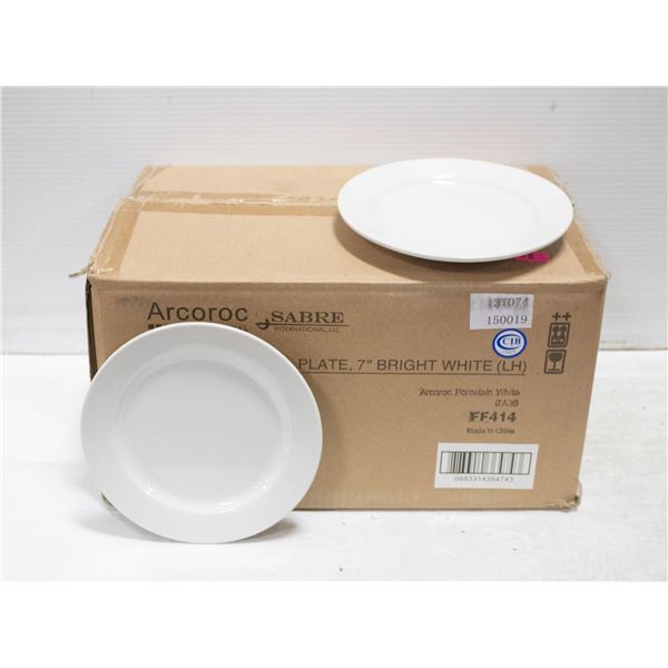 CASE OF 36- 7" ARCOROC BRIGHT WHITE PLATES