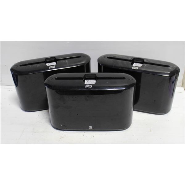 3 TORK TABLE TOP HAND TOWEL DISPENSERS