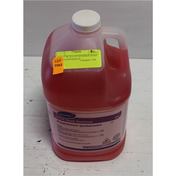 NEW 3.78L JUG OF DIVERSEY SUMA QUAT SANITIZER D4