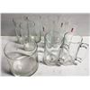 Image 1 : BOX OF ASSORTED PINT GLASSES W/ PUNCH BOWL SET