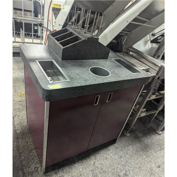 COMMERCIAL CONDIMENT / CUP STATION W/ TRASH CHUTE