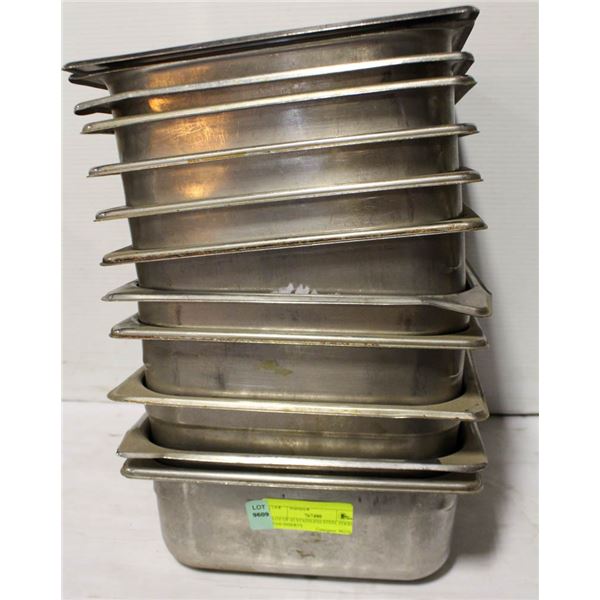 LOT OF 42 STAINLESS STEEL FOOD PAN INSERTS