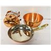 Image 1 : 3PC SET OF COPPER KITCHENWARE INCL: 8" FRY PAN,