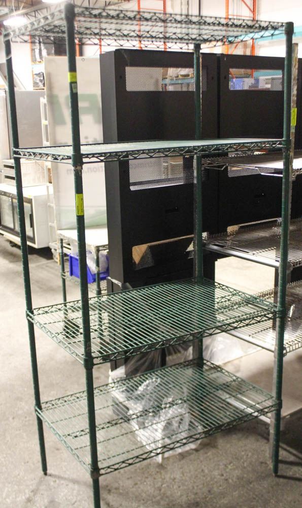 RUSSEL 4 TIER GREEN STATIONARY METRO RACK
