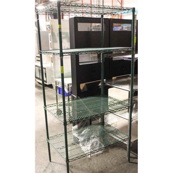 RUSSEL 4 TIER GREEN STATIONARY METRO RACK