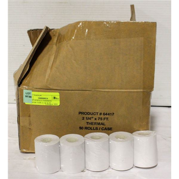 LOT OF 49 ROLLS THERMAL REGISTER TAPE 2 1/4" X 75'