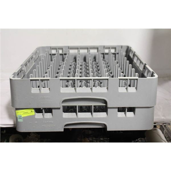 BAILIFF SEIZED: LOT OF 2 GLASS HOLDER RACKS
