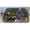 TRAY W/ POTATO MASHERS, FORKS, TENDERIZER &