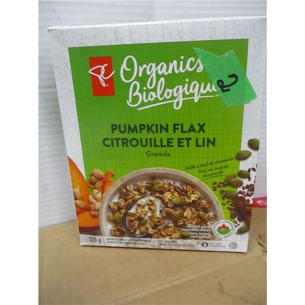 SHELF PULLS (AS IS):  PUMPKIN FLAX CEREAL (325G) - BOX