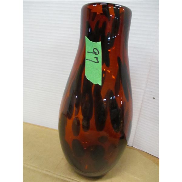 STORE CLOSE-OUT (AS IS):  RED GLASS VASE (APPROX. 12" H)