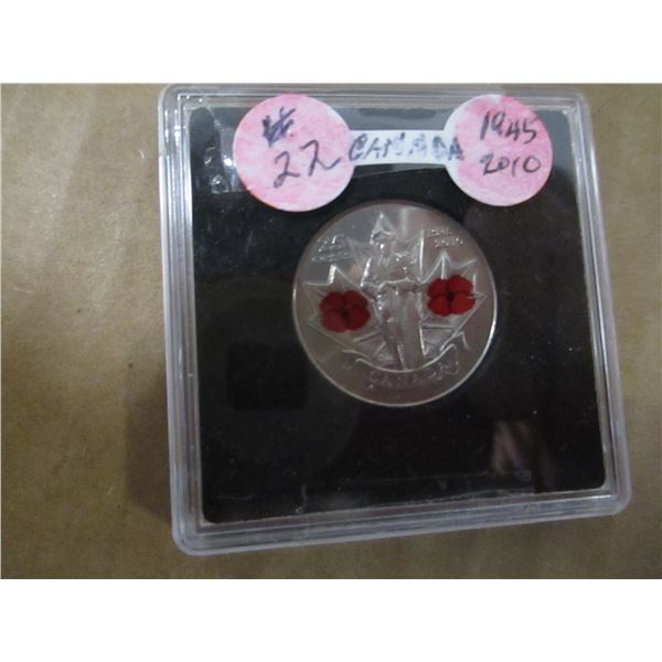 1945 - 2010 CANADA CH/BU REMEMBERANCE DAY POPPY QUARTER