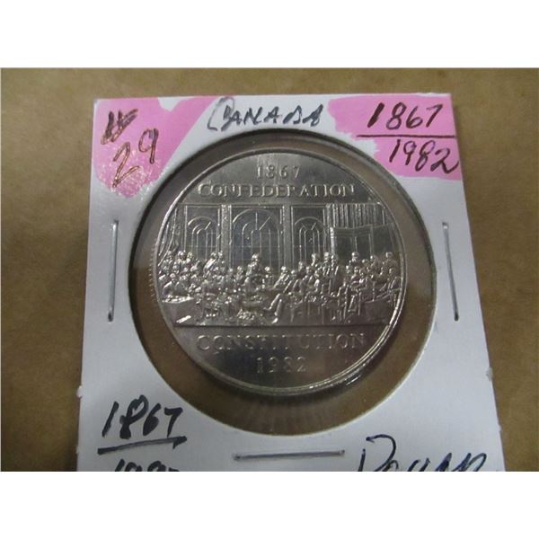 1867 CONFEDERATION - 1982 CONSTITUTION CANADA DOLLAR