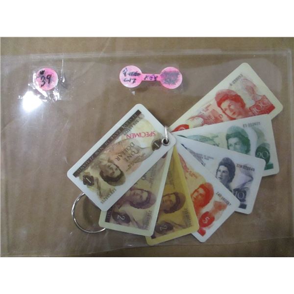 QUEEN ELIZABETH II NEW ZEALAND 100 KEY CHAIN SET