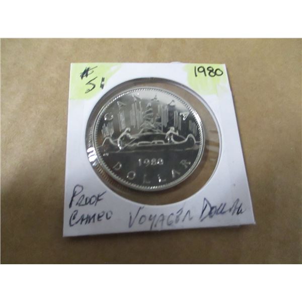 1980 PROOF CAMEO CANADA VOYAGER DOLLAR