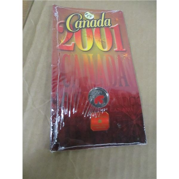 2001 MINT SEALED CANADA FLAG COLORED COIN