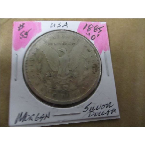1885 "0" USA MORGAN SILVER DOLLAR