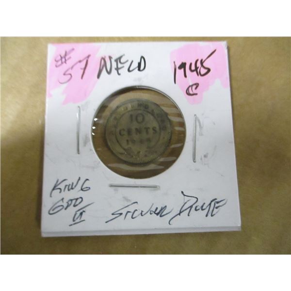 1945 C NEWFOUNDLAND SILVER DIME