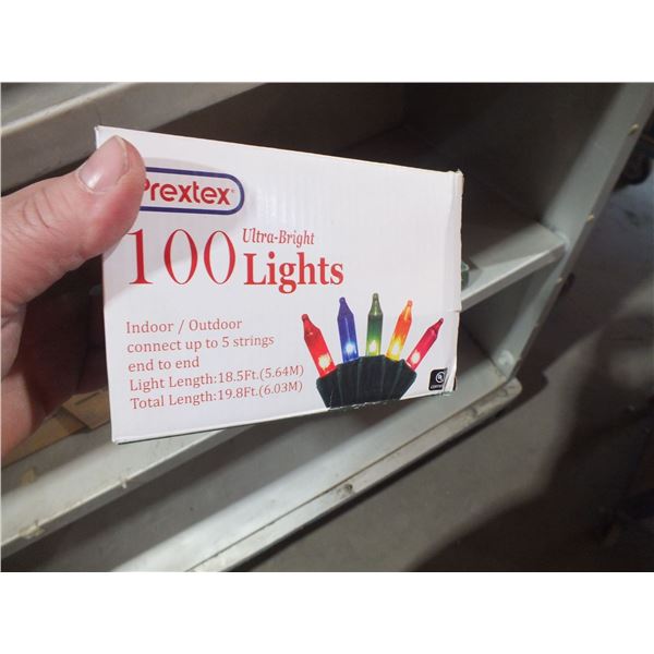 Box Of Christmas Lights & Battery Powered Light Bulbs