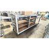 Image 1 : STAINLESS STEEL 2 TIER 120"W X 32"D X 43"H / 36"H COMMERCIAL MOBILE WORK SURFACE / EQUIPMENT STAND