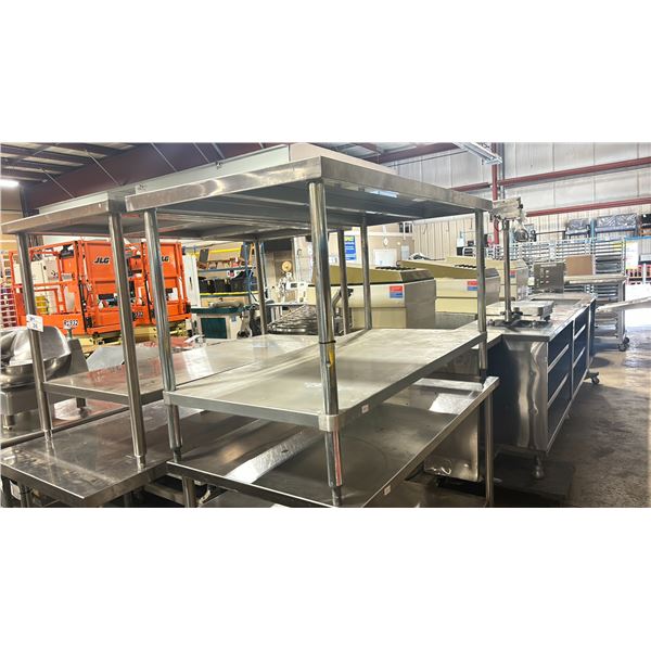 STAINLESS STEEL 2 TIER 60"W X 30"D X 36"H COMMERCIAL PREPARATION TABLE