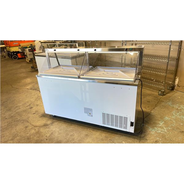 EFI  FICDC-68 2 STATION SLANT TOP COMMERCIAL ILLUMINATED ELECTRIC MOBILE ICE CREAM DISPLAY CABINET