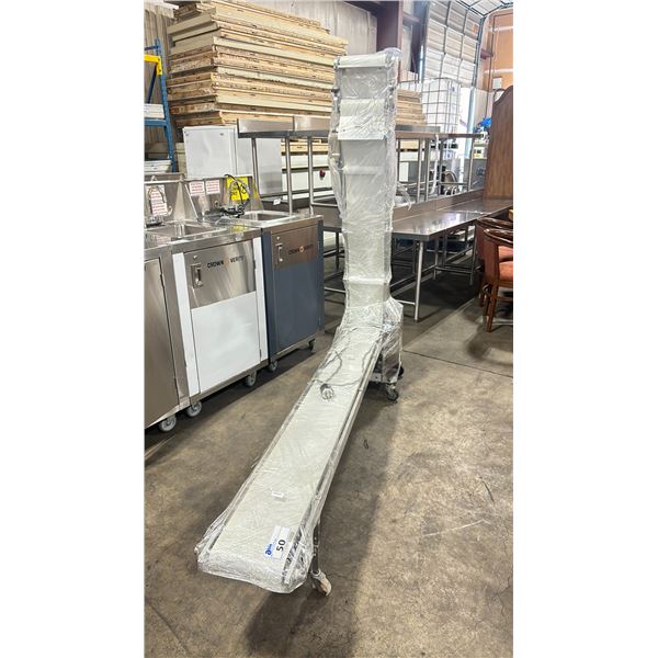 RUBBER CONVEYOR MOBILE TILTING COMMERCIAL ELECTRIC ADJUSTABLE FEEDER CONVEYOR SYSTEM