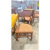 Image 2 : NATURAL WOOD TOP 36" SQUARE DARK WOOD SINGLE PEDESTAL COMMERCIAL CAFE TABLE WITH 4 DARK WOOD PADDED