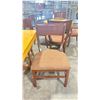 Image 2 : NATURAL WOOD TOP 36" SQUARE DARK WOOD SINGLE PEDESTAL COMMERCIAL CAFE TABLE WITH 4 DARK WOOD PADDED