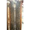 Image 2 : DARK WOOD SCROLL FRONT QUAD FOLD PRIVACY SCREEN
