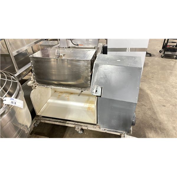 STAINLESS STEEL 29 1/2"W X 15 1/2"D X 18"H BASON COMMERCIAL ELECTRIC MOBILE LARGE PRODUCTION DOUGH