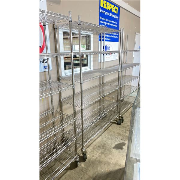 ULINE 6 TIER 48"W X 18"D X 78"H COMMERCIAL MOBILE METRO STYLE RACKING SYSTEM