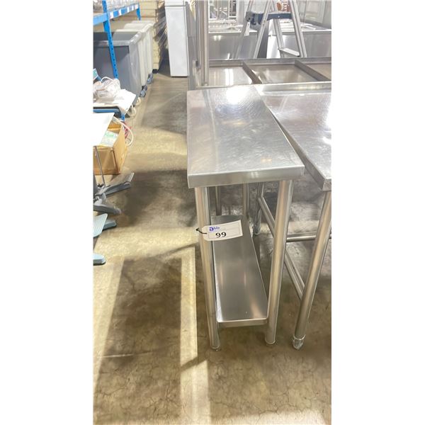 STAINLESS STEEL 2 TIER 30"W X 12"D X 36"H COMMERCIAL PREPARATION TABLE