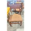 Image 2 : NATURAL WOOD TOP 36" SQUARE DARK WOOD SINGLE PEDESTAL COMMERCIAL CAFE TABLE WITH 4 DARK WOOD PADDED