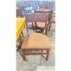 Image 2 : NATURAL WOOD TOP 36" SQUARE DARK WOOD SINGLE PEDESTAL COMMERCIAL CAFE TABLE WITH 4 DARK WOOD PADDED