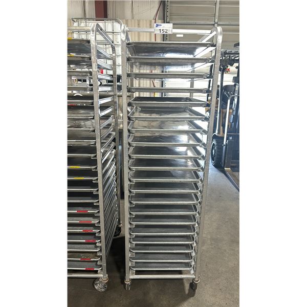 20 TRAY ALUMINUM MOBILE COMMERCIAL BAKERS RACK WITH 20 BAKING SHEETS