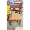 Image 2 : NATURAL WOOD TOP 36" SQUARE DARK WOOD SINGLE PEDESTAL COMMERCIAL CAFE TABLE WITH 4 DARK WOOD PADDED