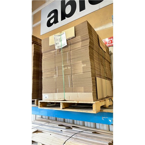 PALLET OF APPROXIMATELY 240 UN MARKED CARDBOARD SHIPPING BOXES