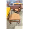 Image 2 : NATURAL WOOD TOP 36" SQUARE DARK WOOD SINGLE PEDESTAL COMMERCIAL CAFE TABLE WITH 4 DARK WOOD PADDED