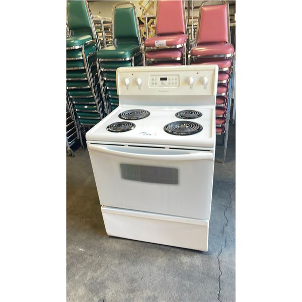 FRIGIDAIRE CF3F357CS3 WHITE COIL TOP 4 BURNER ELECTRIC OVEN
