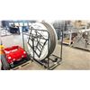 Image 2 : 6 60" ROUND PLASTIC COMMERCIAL BANQUET TABLES ON METAL MOBILE TABLE TRANSPORT CART