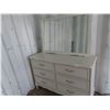 Image 4 : 6 drawer white dresser with mirror