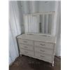 Image 1 : 6 drawer white dresser with mirror