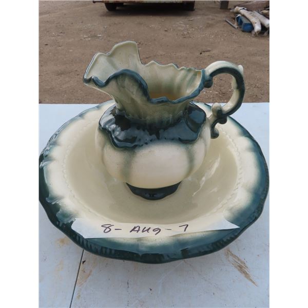 beautiful pitcher and bowl set