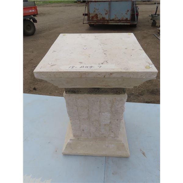 stone pillar 21" tall with glass