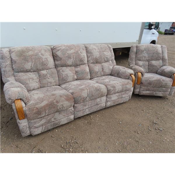 sofa and matching chair with recliners smoke free home great condition