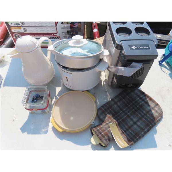 12v cooler . Steamer , teapot