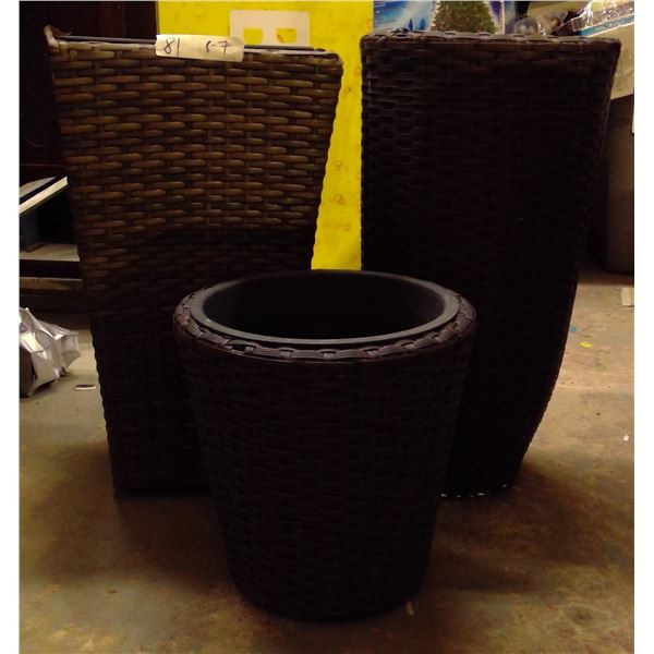 Rattan Plastic Plant Pot