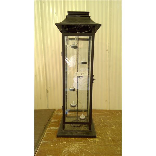 Black Metal Lantern Decoration (Glass) 30"